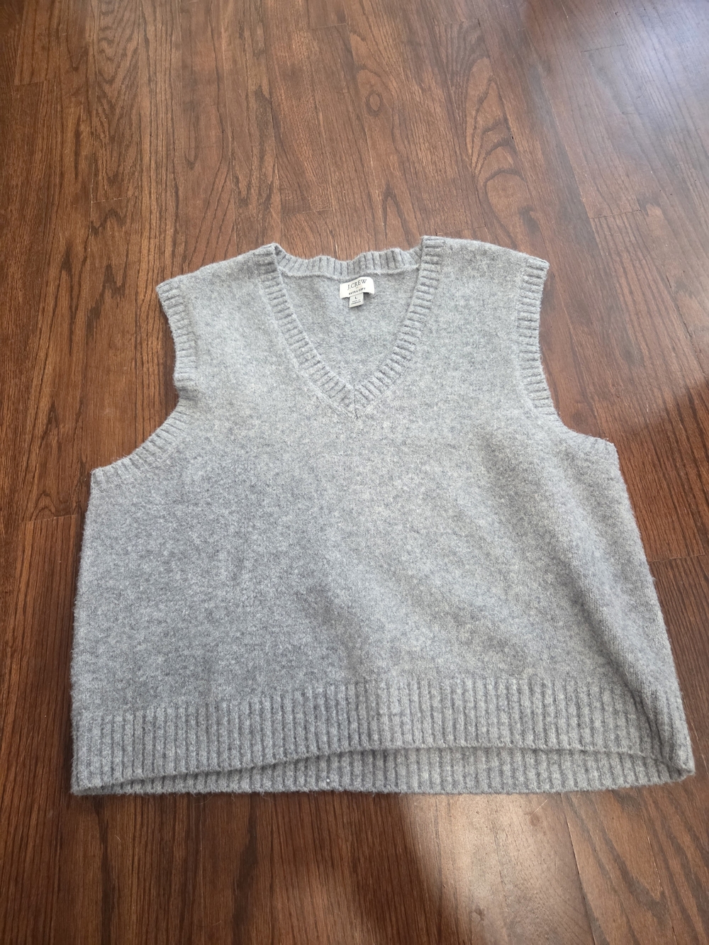 J. Crew Light Gray V-Neck Sweater Vest
